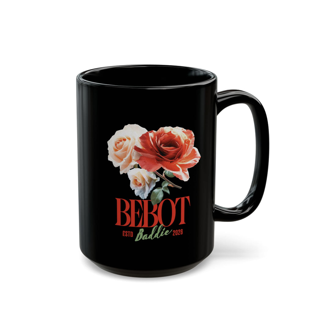 Bebot Baddie Floral Black Mug | Coffee Lover Gift